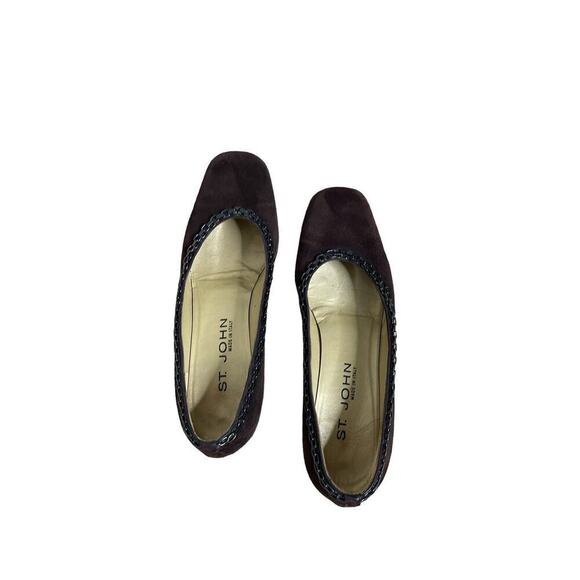 ST.JOHN BROWN‎ SUEDE BLOCK HEELS  SIZE 8 - Picture 8 of 8